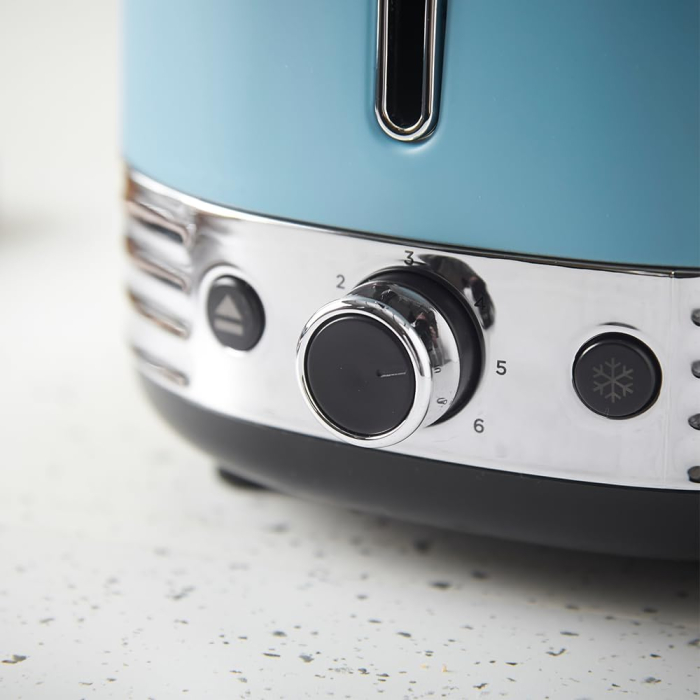 Prajitor de paine 2 felii Russell Hobbs 28651-56 Hanley, 900W, design retro, 6 niveluri, functie dezghetare/reincalzire, Albastru Retro [6]
