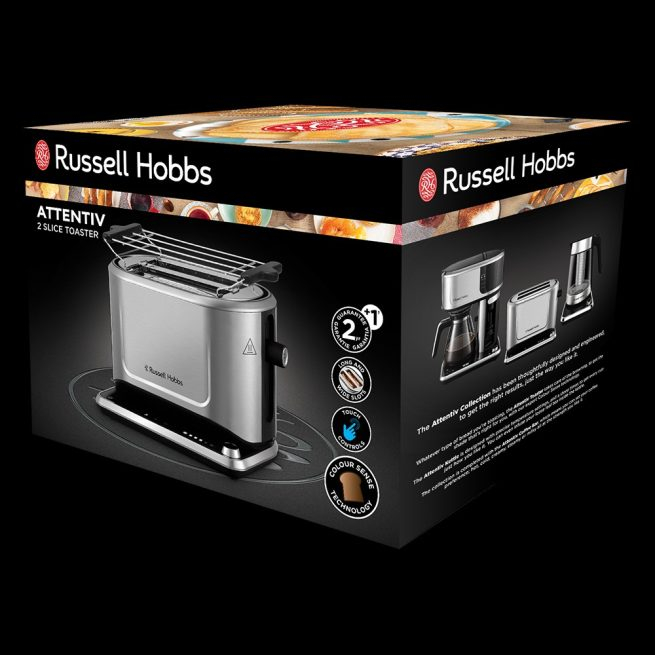 Prajitor de paine Russell Hobbs Attentiv, 2 fante, gratar chifle, tava firimituri detasabila, functie decongelare [7]