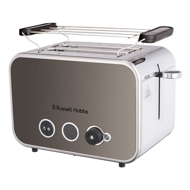 Prajitor de paine Russell Hobbs Distinctions, 2 fante, gratar chifle, tava firimituri detasabila, design premium, titan [12]