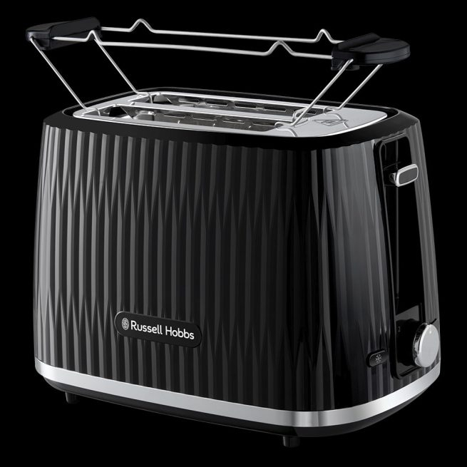 Prajitor de paine Russell Hobbs Eden, 2 fante, gratar chifle, tava firimituri detasabila, design modern, negru [8]