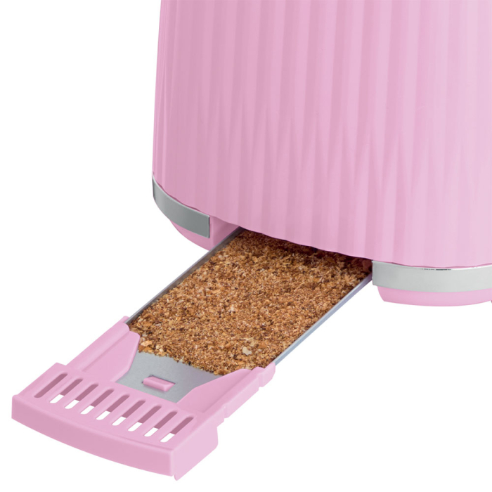 Prajitor de paine Russell Hobbs Eden, 2 fante, gratar chifle, tava firimituri detasabila, design modern, roz [6]