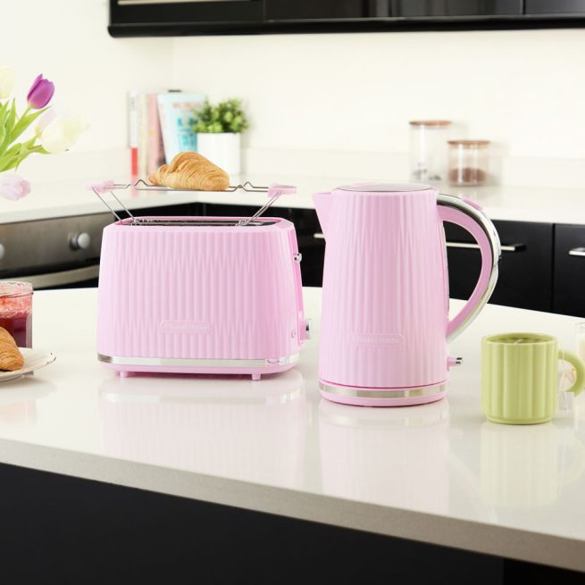 Prajitor de paine Russell Hobbs Eden, 2 fante, gratar chifle, tava firimituri detasabila, design modern, roz [10]