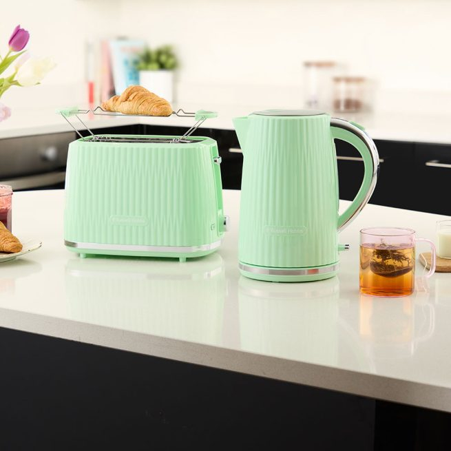 Prajitor de paine Russell Hobbs Eden, 2 fante, gratar chifle, tava firimituri detasabila, design modern, verde [10]
