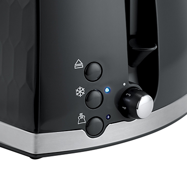 Prajitor de paine Russell Hobbs Honeycomb, 2 fante, design fagure, gratar chifle, tava firimituri detasabila, negru [3]