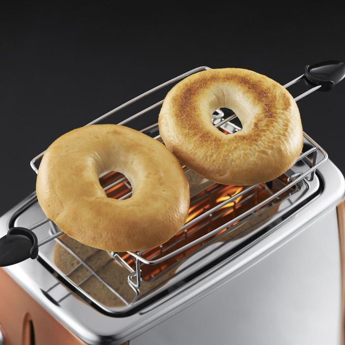 Prajitor de paine Russell Hobbs Luna, 2 fante, prajire rapida 55%, gratar chifle, tava firimituri detasabila, cupru [2]