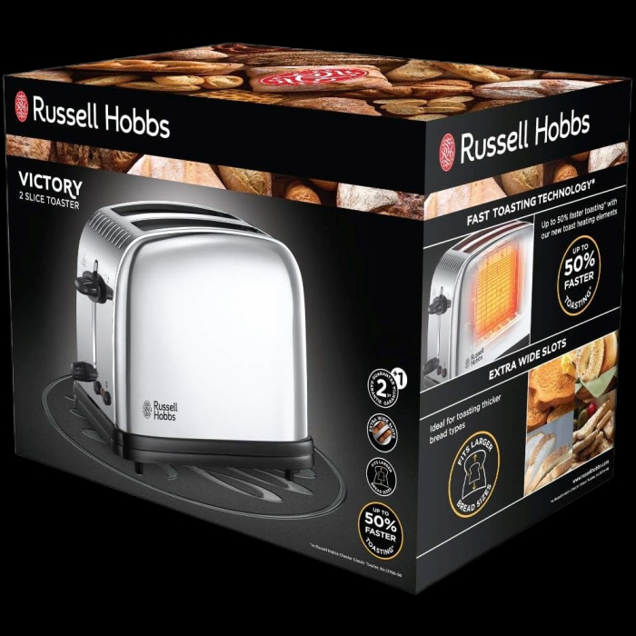 Prajitor de paine Russell Hobbs Victory Classic, 2 fante, gratar chifle, tava firimituri detasabila [2]