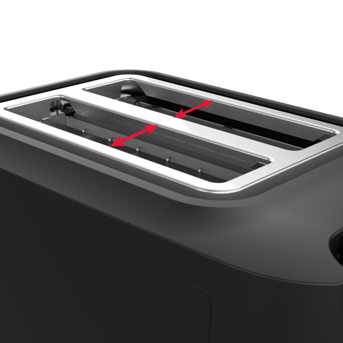 Prajitor de paine Tefal Includeo TT533811, 850W, capacitate 2 felii, 7 trepte de rumenire, buton oprire, cleste inclus, maner ridicare, negru & au [5]