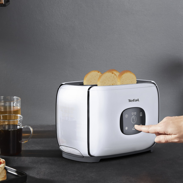 Prajitor de paine Tefal Majestuo TT883D10, 1050W, 7 trepte de rumenire, functie dezghetare, reincalzire, tava detasabila firimituri, argintiu [11]