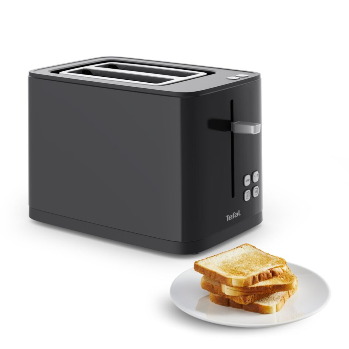 Prajitor de paine Tefal Smart'n Light TT640810, 850W, 2 felii, ecran digital, 3 functii dedicate, 7 niveluri de rumenire, negru [2]