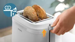 Prajitor paine Philips HD2511/00, 900 W, 8 trepte, 278 mm, 167 mm, 175 mm, 1.41 kg, 2 felii, functie decongelare, Alb [9]