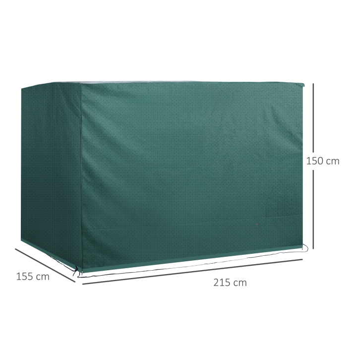  Prelata de Acoperit pentru Mobilier de Extern Impermeabil Anti Mucegai cu Fixaj in PE, Verde,215x155x150cm [3]