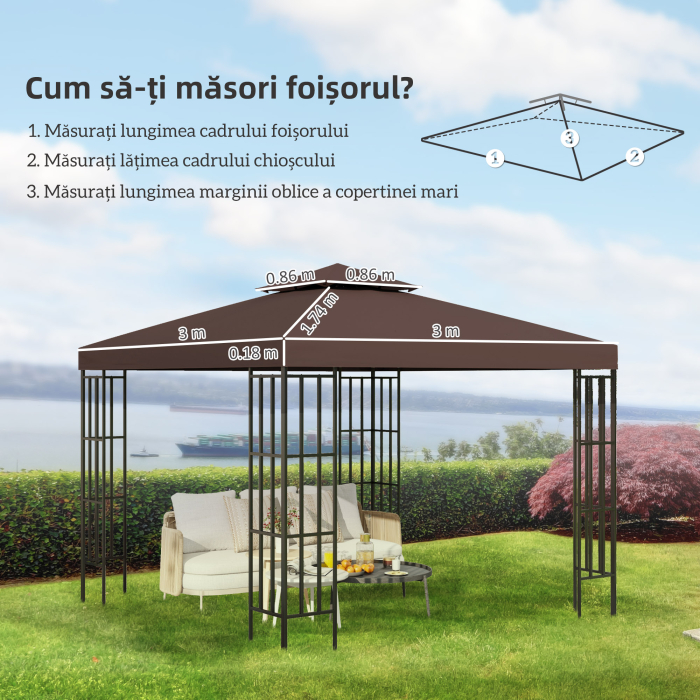  Prelata de Schimb 3×3 m - Copertina UV Cafeniu 2-Nivel pentru Foisor [3]