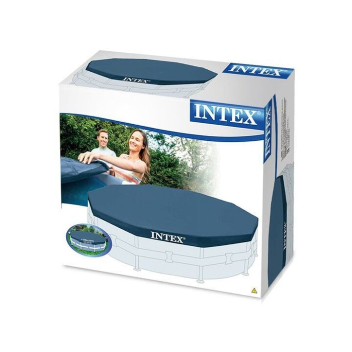 Prelata rotunda pentru piscina Intex 28031, D366xH25 cm, PVC, bleumarin [4]