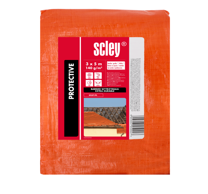 Prelata Scley portocalie, greutate 140 gr/m2, 3 x 5 m [2]