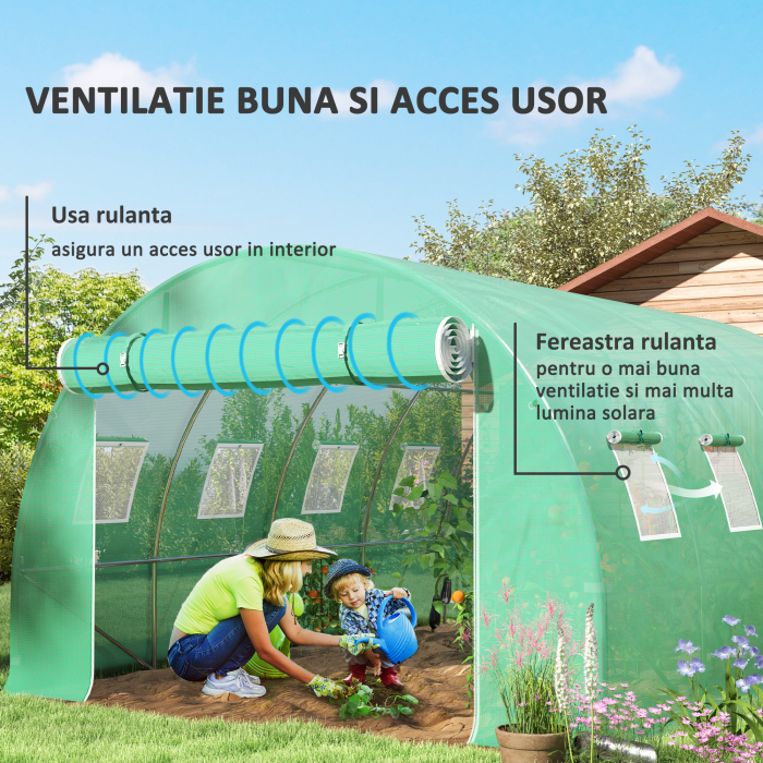 Prelata Sera 4×3×2 m - Cu 8 Ferestre, Usa Rulanta si Margini [4]