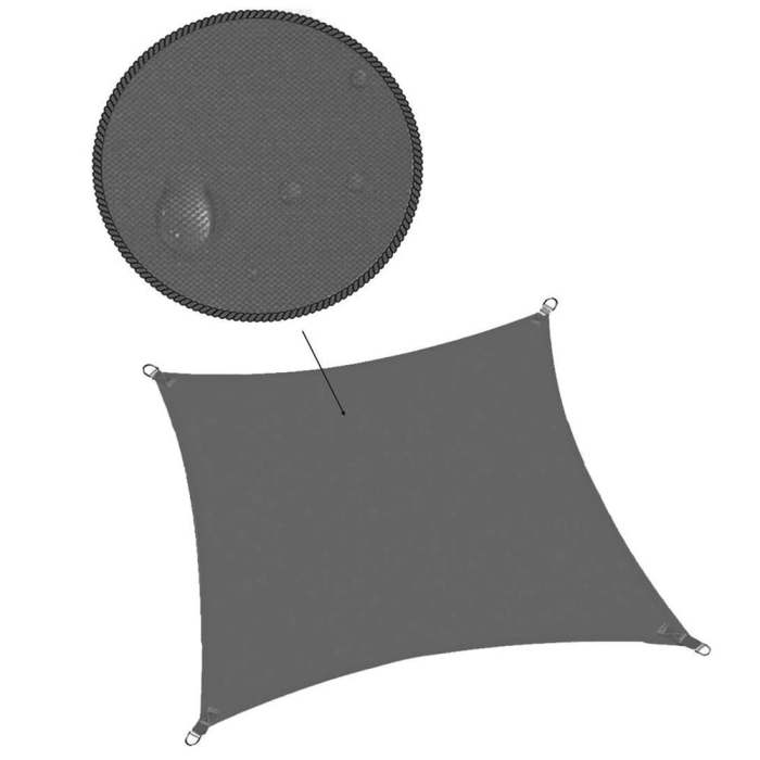 Prelata umbrire 3x3 m impermeabila cu protectie UV, grad umbrire 90%, inele inox, sfori incluse, husa transport, gri grafit [17]