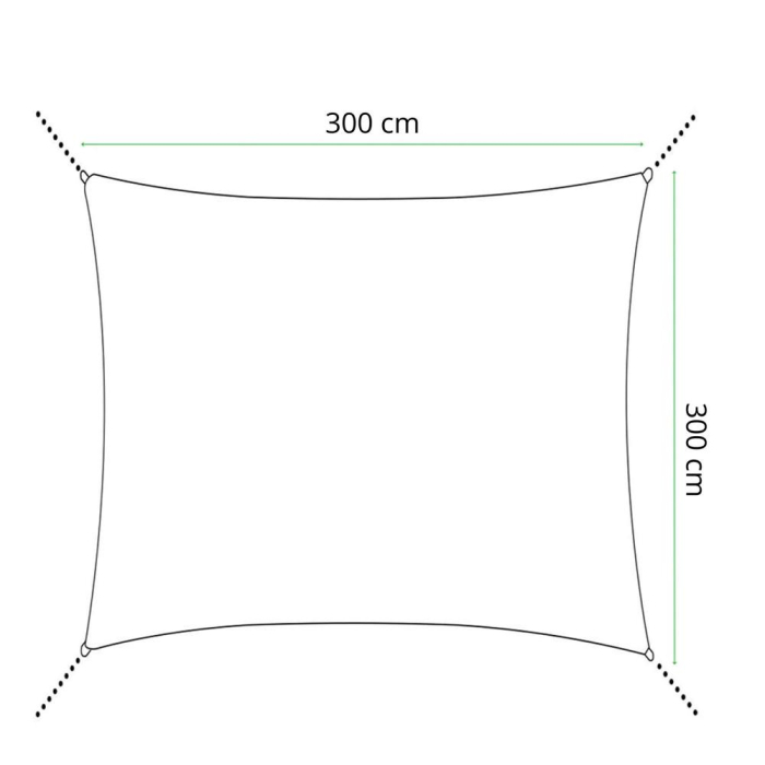 Prelata umbrire 3x3 m impermeabila cu protectie UV, grad umbrire 90%, inele inox, sfori incluse, husa transport, gri grafit [4]