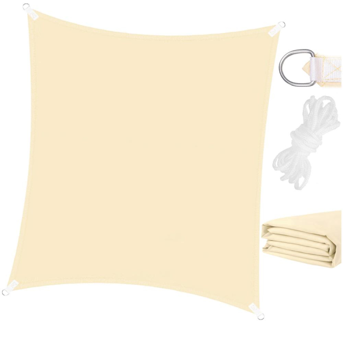 Prelata umbrire 4x4 m pentru terasa sau balcon, impermeabila, protectie UV, crem [4]