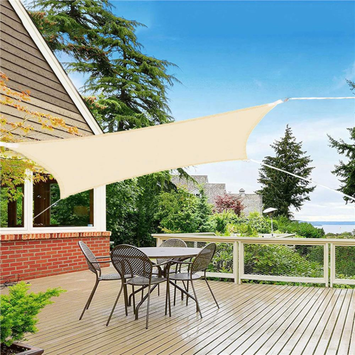 Prelata umbrire 4x4 m pentru terasa sau balcon, impermeabila, protectie UV, crem [8]