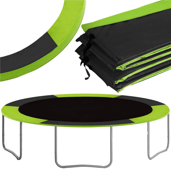 Protectie arcuri trambulina 366 cm spuma epe 3 straturi, dimensiune universala, verde negru [5]