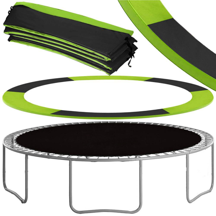 Protectie arcuri trambulina 366 cm spuma epe 3 straturi, dimensiune universala, verde negru [4]