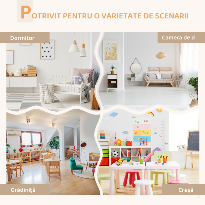 Qaba Set Masa & Scaun Lemn Copii - Pentru Joaca, Desen & Activitati [7]