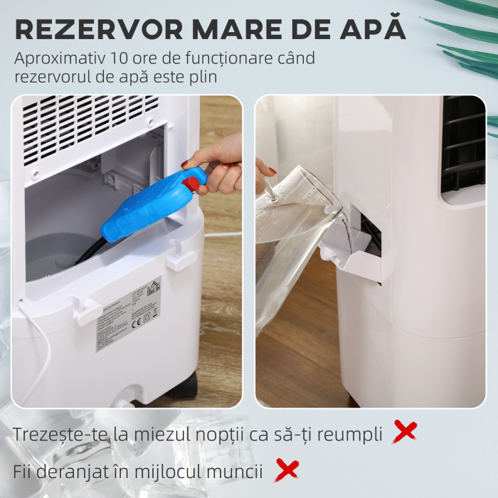  Racitor Evaporativ 3 in 1, Ventilator cu Gheata si Dezumidificator, 3 Viteze, 9 Moduri si Telecomanda, Racitor de 65W din ABS, 32x37x74 cm, Alb [9]