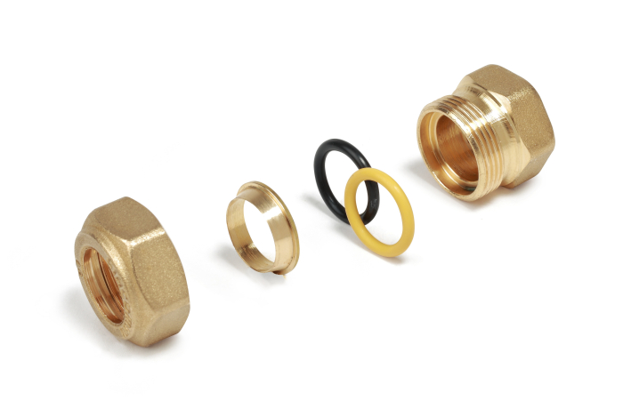 Racord drept compresie Giacomini R180FY135, filet interior 1 1/4" x 35, pentru teava cupru, alama [1]