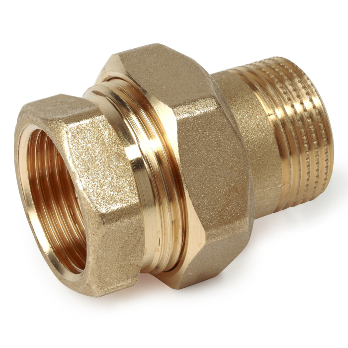 Racord olandez drept Giacomini R18Y005, filet interior 1” x filet exterior 1”, pentru instalatii HVAC, apa potabila si solare, alama [1]