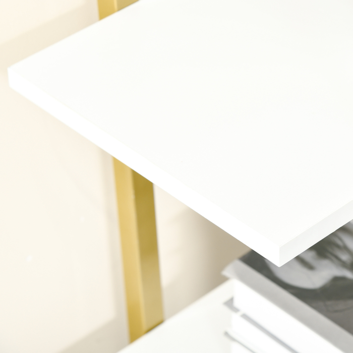  Raft 4 Niveluri - Lemn & Otel Auriu, Elegant si Multifunctional [9]