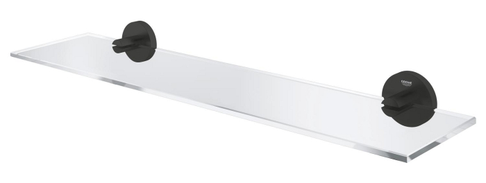 Raft baie Grohe 412022430, 530 mm, 145 mm, 2 orificii instalare, pe perete, sticla, metal, elemente fixare, Negru [2]