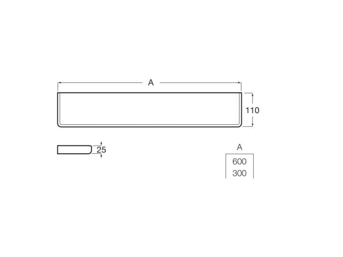 Raft baie Roca A817027RG0, 110 mm, 600 mm, 25 mm, 4 orificii instalare, pe perete, metal, sticla, Cupru [2]