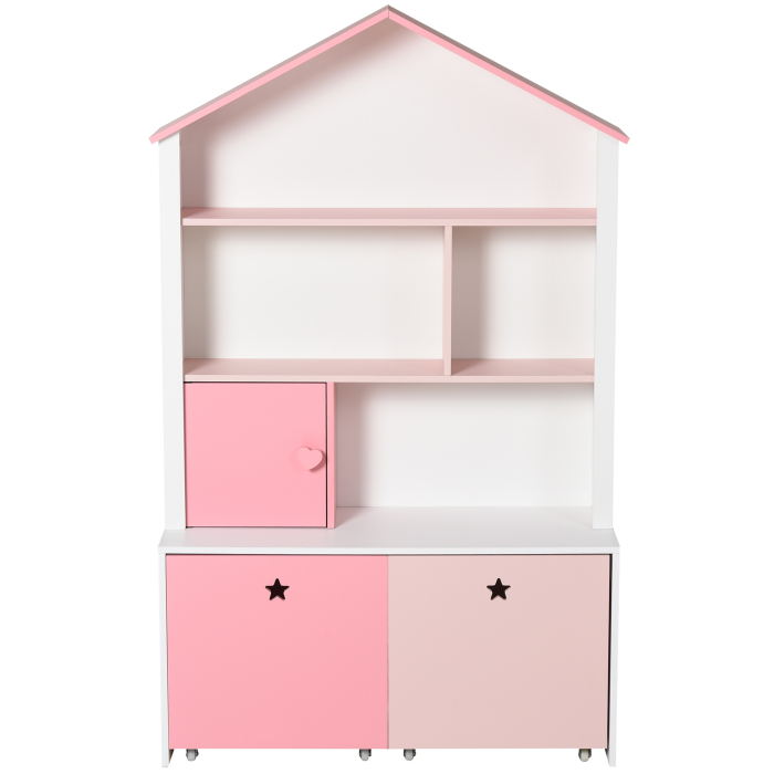  Raft Biblioteca Organizator Dulap cu Compartimente pentru copii roz [4]