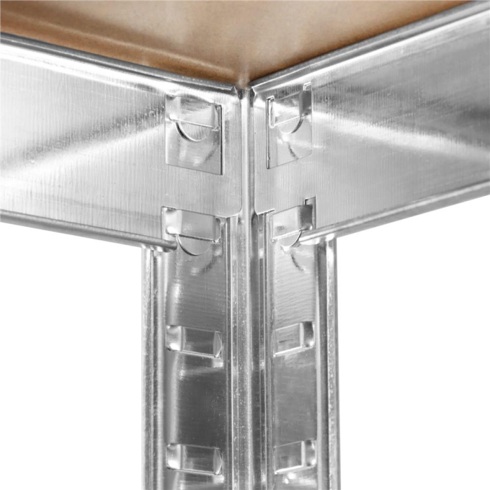 Raft metalic depozitare 5 polite MDF reglabile, max 875 kg, pliabil in 2 rafturi mici, 180x90x30 cm, argintiu [8]