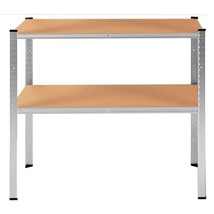 Raft metalic depozitare 5 polite MDF reglabile, max 875 kg, pliabil in 2 rafturi mici, 180x90x30 cm, argintiu [12]