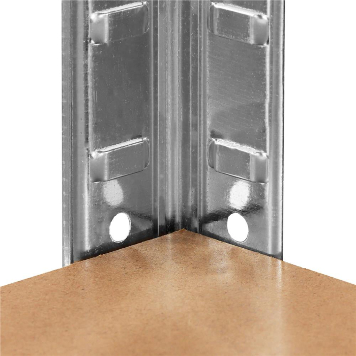 Raft metalic depozitare 5 polite MDF reglabile, max 875 kg, pliabil in 2 rafturi mici, 180x90x30 cm, argintiu [7]