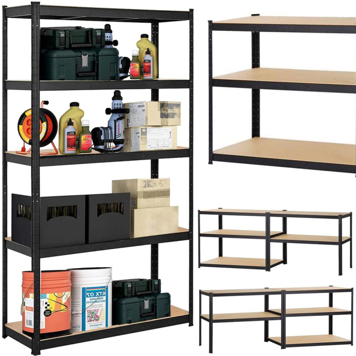 Raft cadru metalic modular pentru depozitare, 5 polite, 180x90x40cm, sarcina 825kg [17]