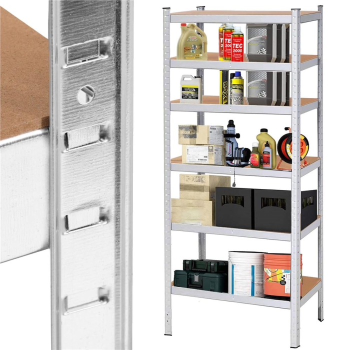 Raft cadru metalic modular pentru depozitare, 6 polite, 225x110x50cm, sarcina 900kg [10]