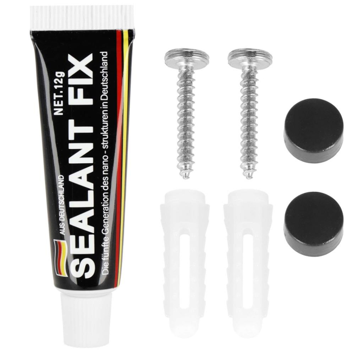 Raft de baie cu 2 agatatori, 2 sisteme instalare pe perete, aluminiu, 32x12x4cm, negru [3]