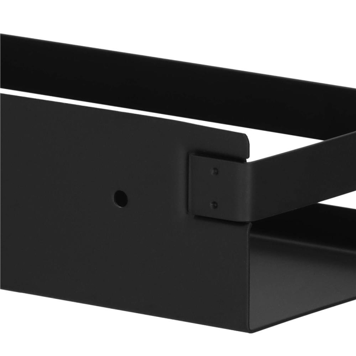Raft de baie cu 2 sisteme instalare pe perete, aluminiu, 30x10x6cm, negru [10]