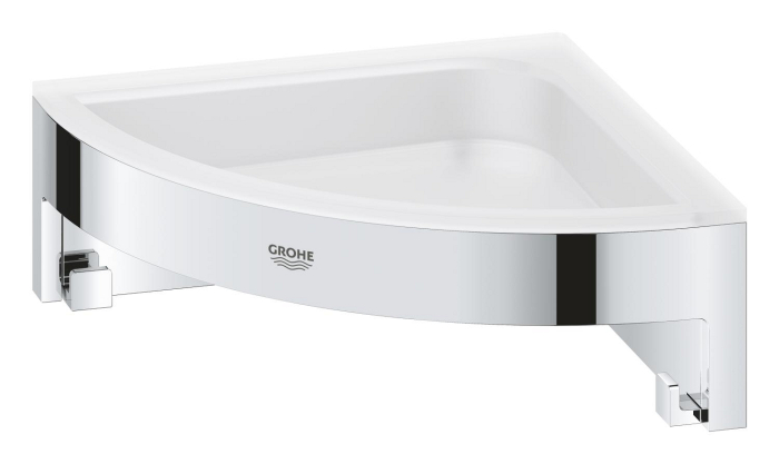Raft de colt Grohe 41106000, 160 mm, 4 orificii instalare, pe colt, metal, elemente fixare ascunse, Crom [2]