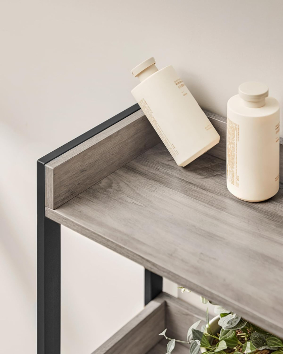 Raft de depozitare pentru baie, suprapunere peste masina spalat sau vas WC, 25x63x165 cm, gri [7]