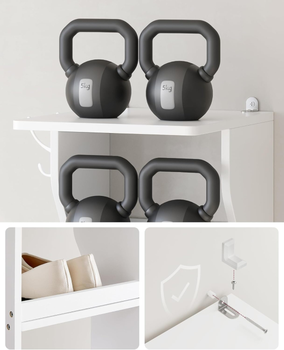 Raft de pantofi, pentru spatii inguste, 6 nivele, 30x26x110 cm, alb [7]