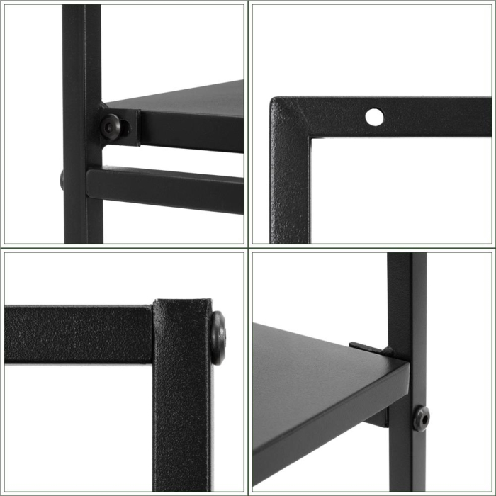 Raft de perete cu 3 polite din MDF si cadru metalic, 58x21x50 cm, negru [18]