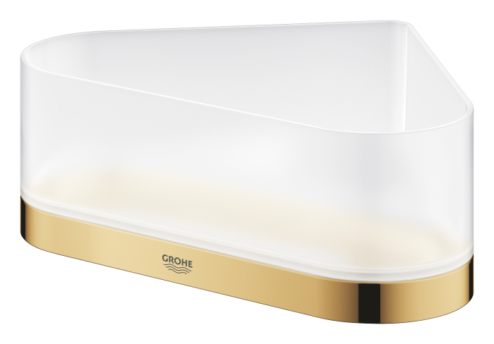Raft Grohe 41038GL0, colt Selection, tip instalare pe colt, numar orificii instalare 2, elemente fixare ascunse, auriu [2]