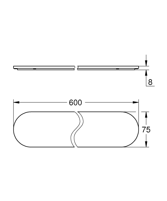 Raft Grohe 41057000, 600 mm, 75 mm, 2 orificii instalare, pe suport, sticla, elemente fixare ascunse, Alb [5]