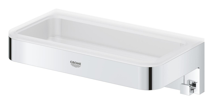 Raft Grohe 41107000, baie Start Cube, tip instalare pe perete, numar orificii instalare 2, elemente fixare ascunse, crom [2]