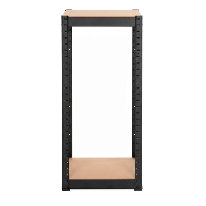 Raft metalic de depozitare cu 4 polite reglabile MDF, capacitate 400 kg, 40x40x180 cm, negru [6]