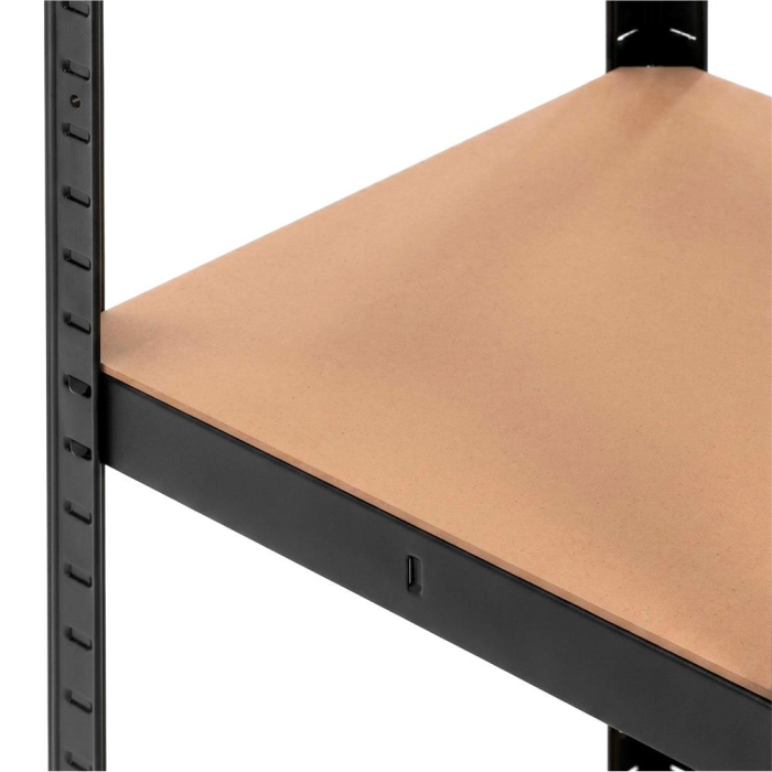 Raft metalic de depozitare cu 4 polite reglabile MDF, capacitate 700 kg, 80x40x174 cm, negru [11]