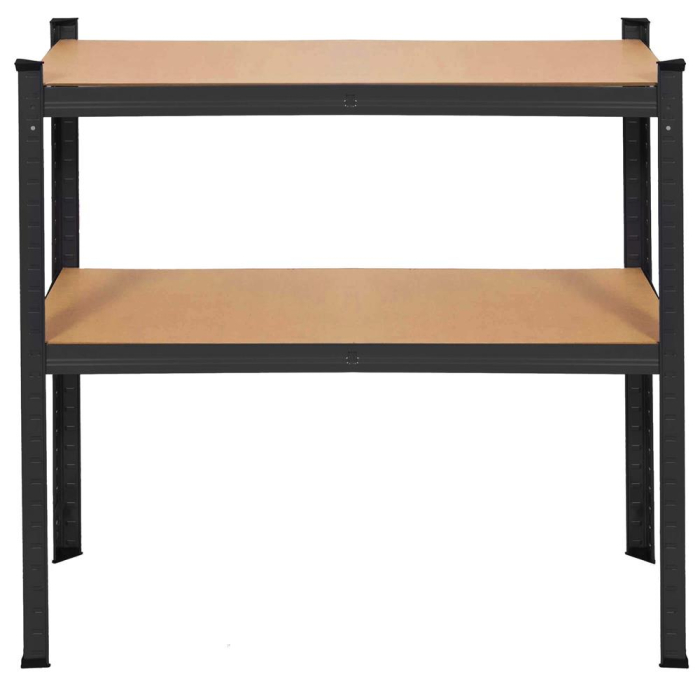 Raft metalic de depozitare cu 4 polite reglabile MDF, capacitate 700 kg, 80x40x174 cm, negru [8]